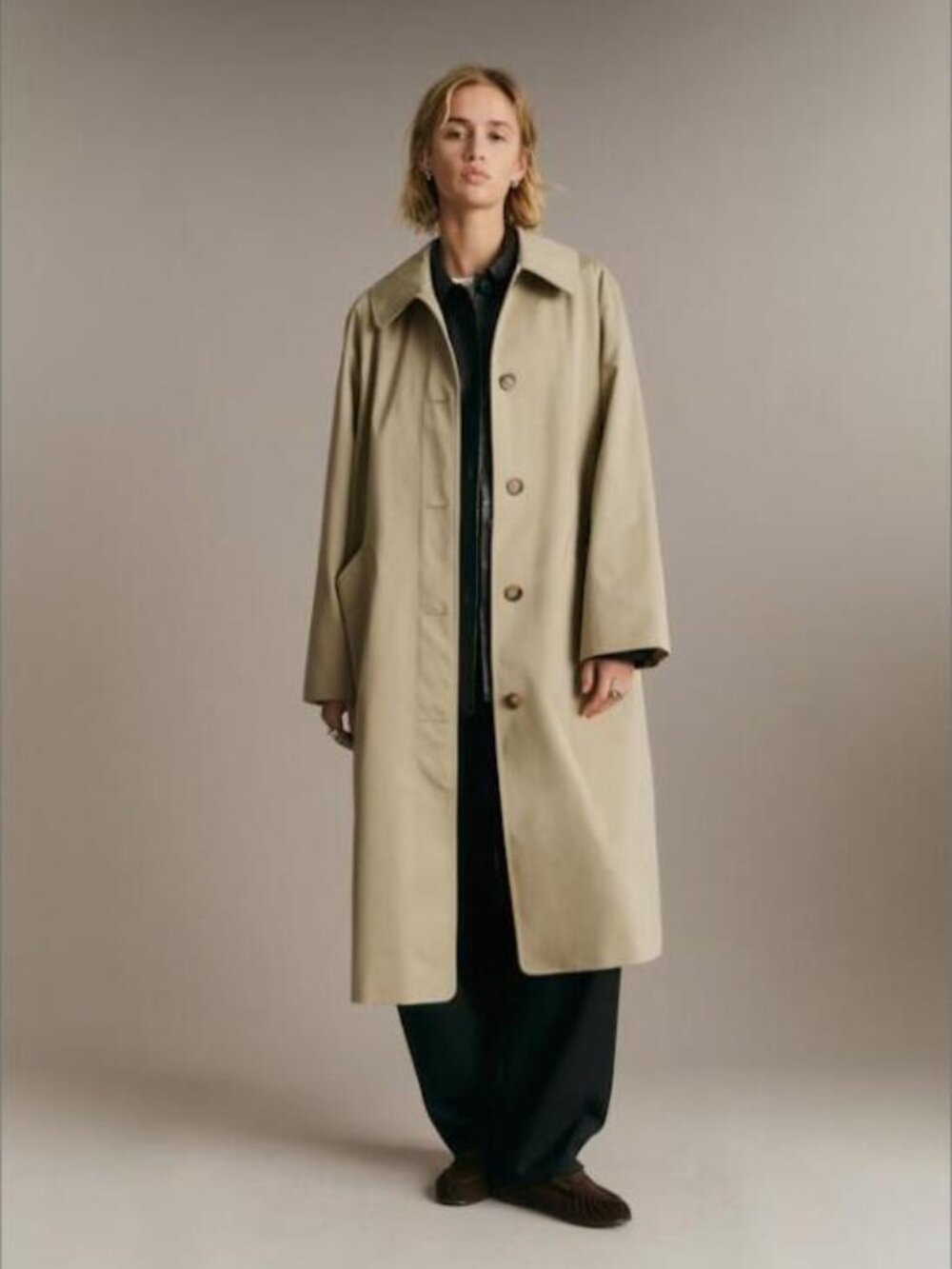 Sézane Clyde Coat in Light Beige